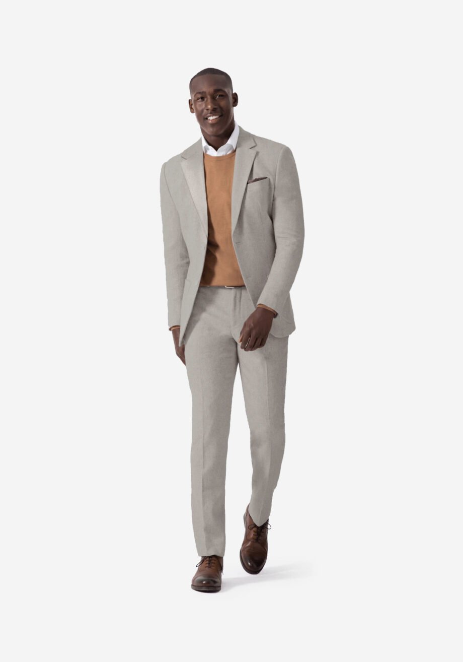 Beige Grey Suit